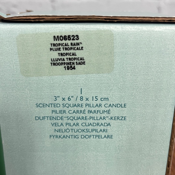 PartyLite Tropical Rain 3x6 Square Pillar New in box - Picture 3 of 4